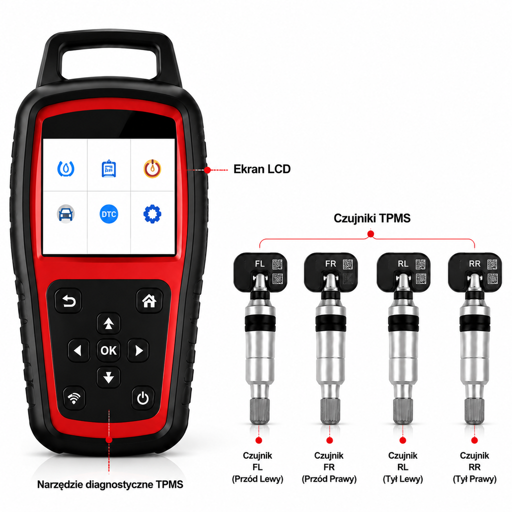Professioneller TPMS-Tester für Reifendrucksensoren | Programmierung, Diagnose, Anlernen, OBD-II, Wi-Fi-Update | Unterstützung 315MHz/433MHz