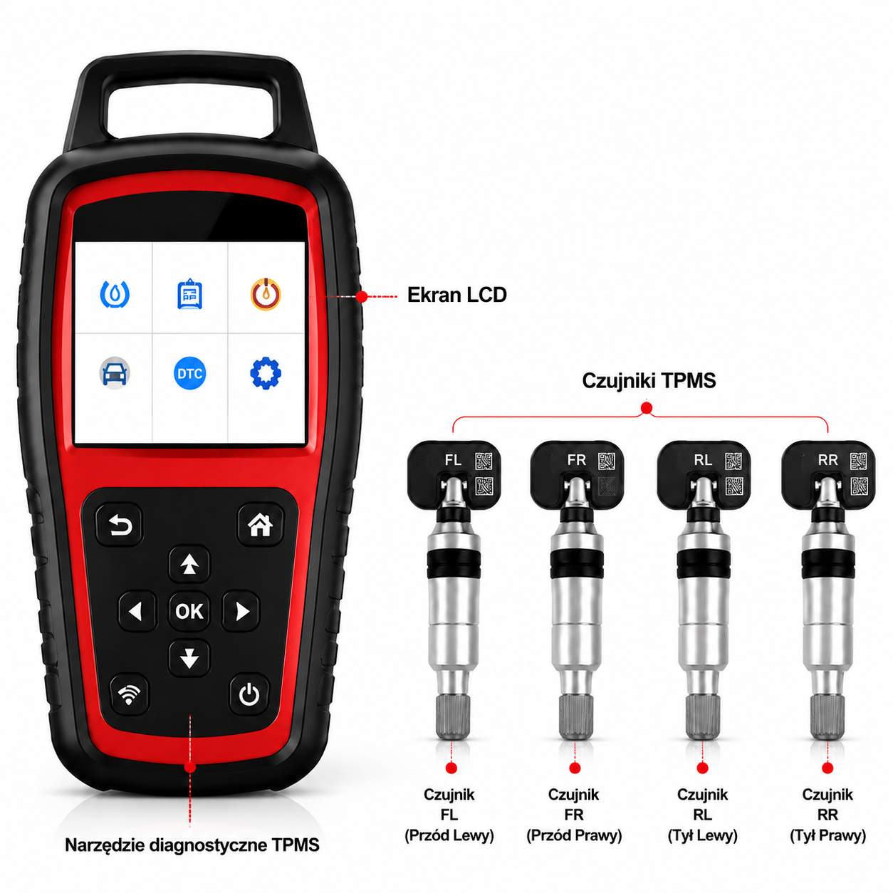 Professioneller TPMS-Tester für Reifendrucksensoren | Programmierung, Diagnose, Anlernen, OBD-II, Wi-Fi-Update | Unterstützung 315MHz/433MHz