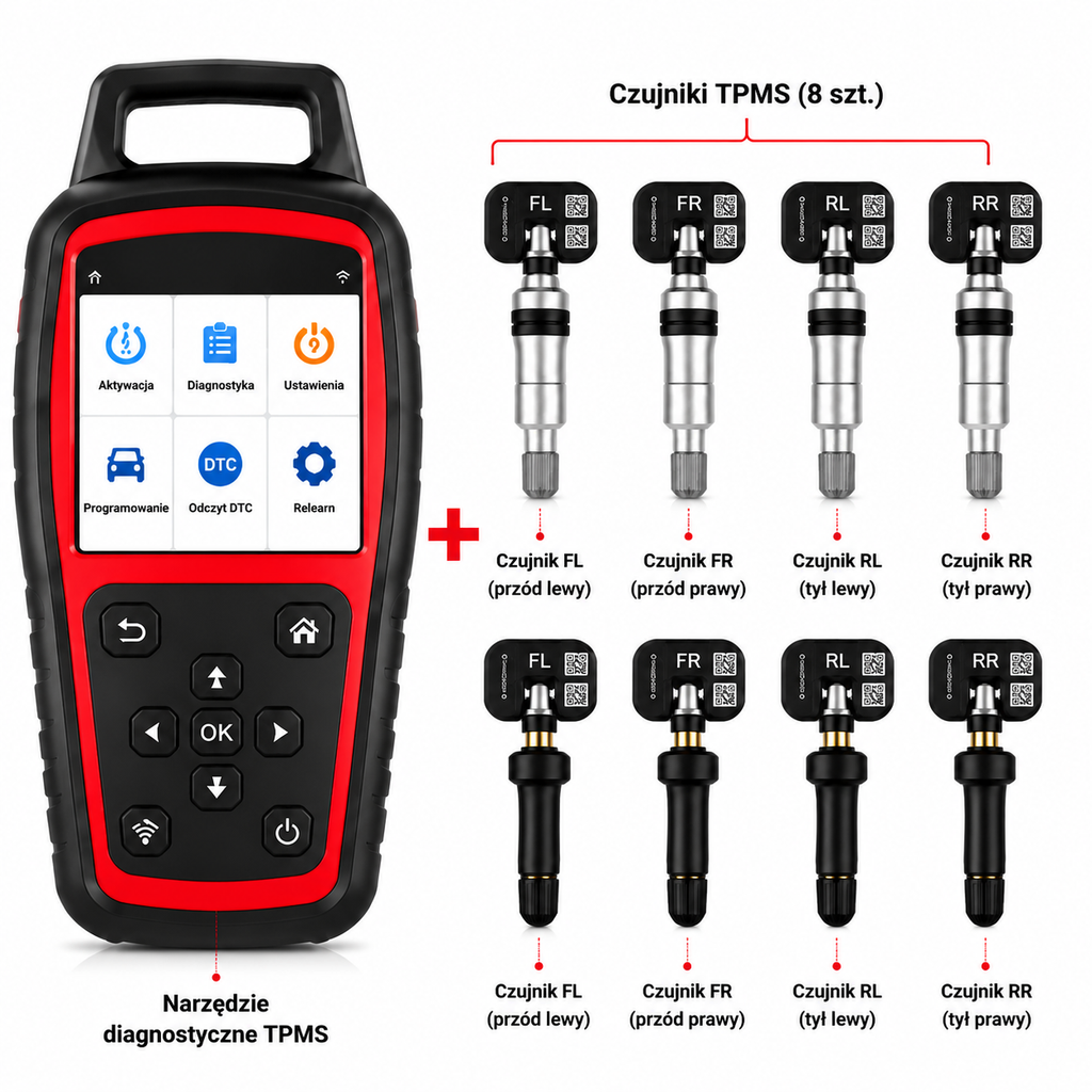 Professioneller TPMS-Tester für Reifendrucksensoren | Programmierung, Diagnose, Anlernen, OBD-II, Wi-Fi-Update | Unterstützung 315MHz/433MHz