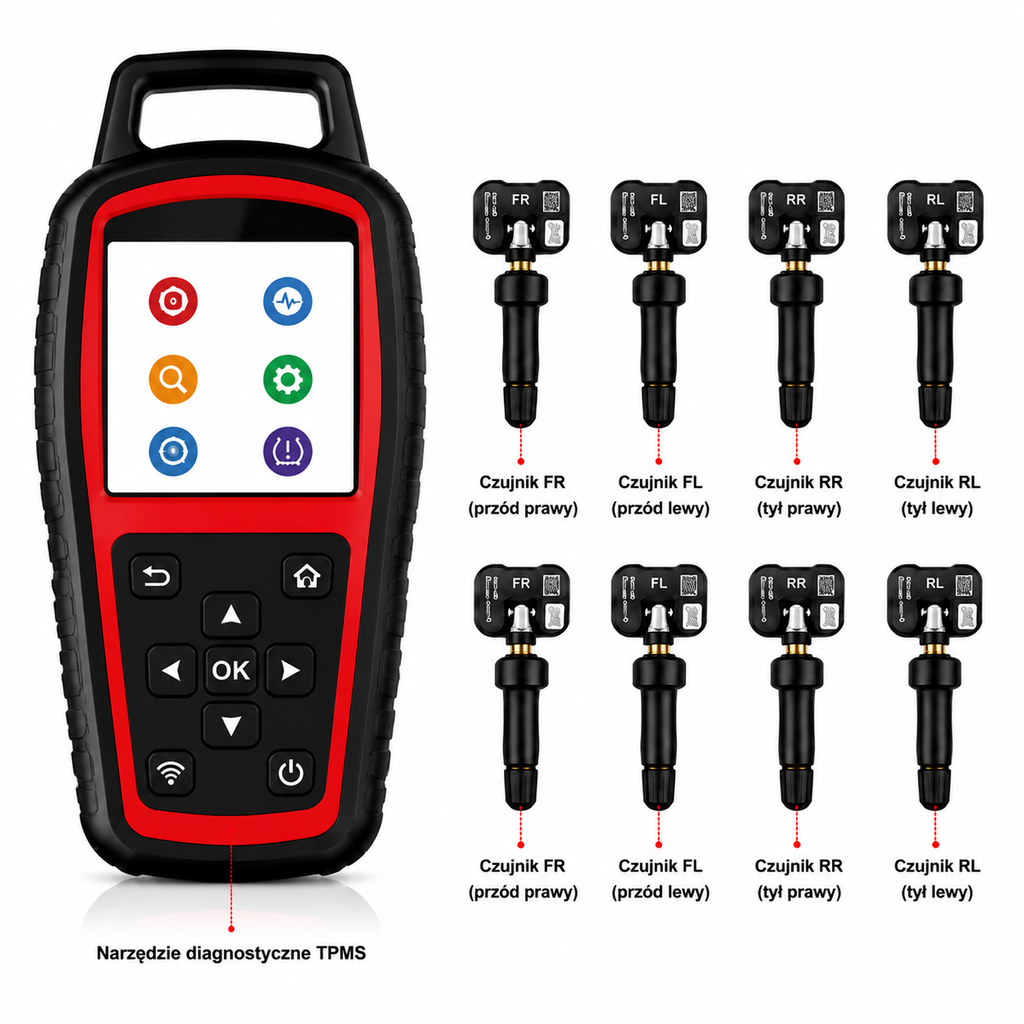 Professioneller TPMS-Tester für Reifendrucksensoren | Programmierung, Diagnose, Anlernen, OBD-II, Wi-Fi-Update | Unterstützung 315MHz/433MHz